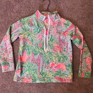 Lily Pulitzer half zip, girls size Large